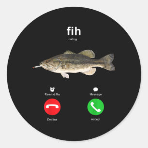 Vis Bellen Roken Vis Grappig Vissen Meme Hengelaar Ronde Sticker