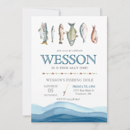 Vis Birthday Invitation, Gevist Mannelijke dag Kaart