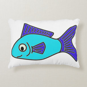 Vis, blauw accent kussen