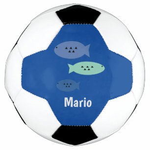 Vis Blauw Monogram Naam Voetbal