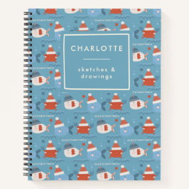 Vis Blauw Rood Notitieboek