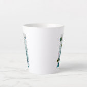 Vis, blauwe schalen en koralen latte mok (Voorkant)