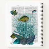 Vis, blauwe schalen en koralen notitieboek (Achterkant)