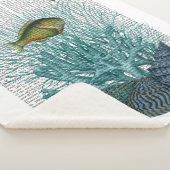 Vis, blauwe schalen en koralen sherpa deken (3/4)