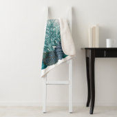 Vis, blauwe schalen en koralen sherpa deken (In situ)