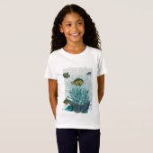 Vis, blauwe schalen en koralen t-shirt (Voorkant volledig)