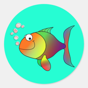 Vis: Bloedblaasjes Ronde Sticker