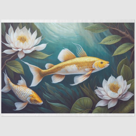 vis bloemendecoupage tissuepapier (Voorkant)