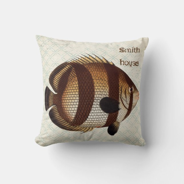 Vis Blue Water Square Sierkussen (Voorkant)