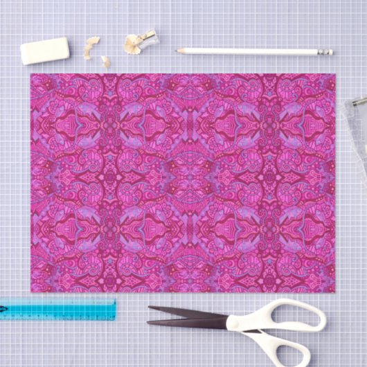 Vis Bohemian Arabesque Pattern Magenta Tissuepapier (Craft)