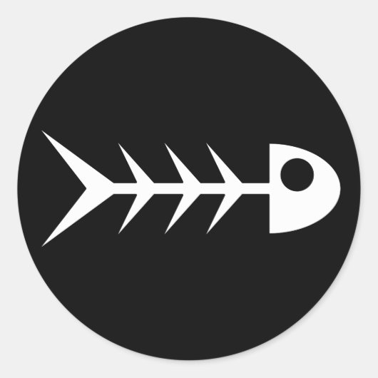 Vis botten ronde sticker (Voorkant)