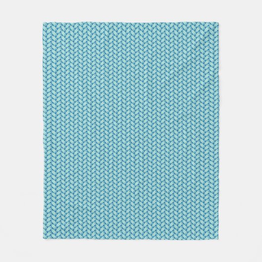 Vis Braid Aqua Blue Fleece Blanket (Voorkant)