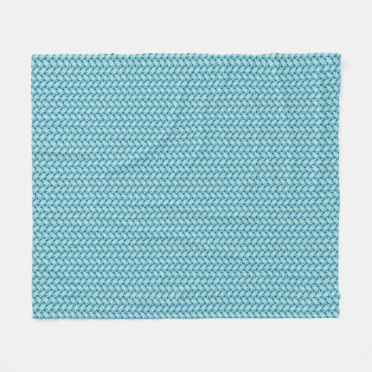 Vis Braid Aqua Blue Fleece Blanket (Voorkant (Horizontaal))