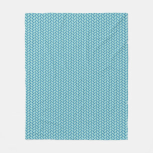Vis Braid Aqua Blue Fleece Blanket Deken