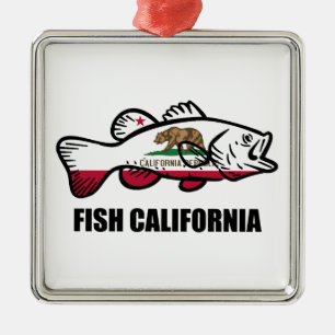 Vis California Baars Metalen Ornament