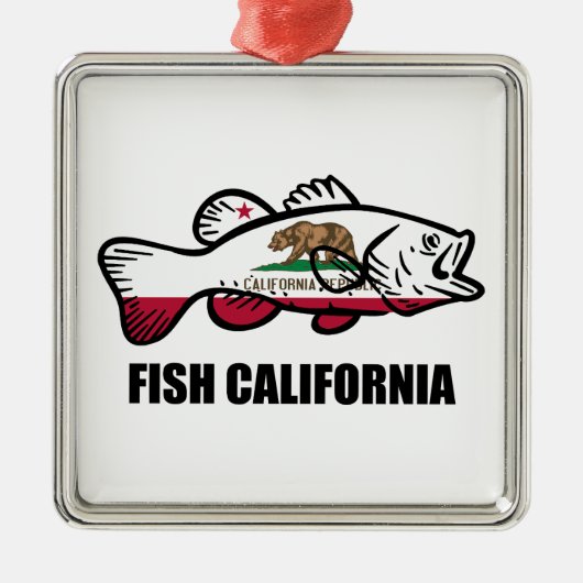 Vis California Baars Metalen Ornament (Voorkant)