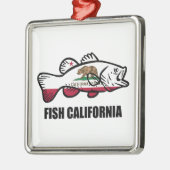 Vis California Baars Metalen Ornament (Links)
