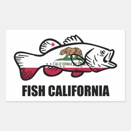 Vis California Baars Rechthoekige Sticker (Voorkant)