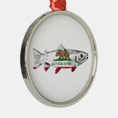 Vis California Forel Metalen Ornament (Rechts)