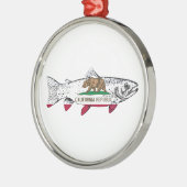 Vis California Forel Metalen Ornament (Links)