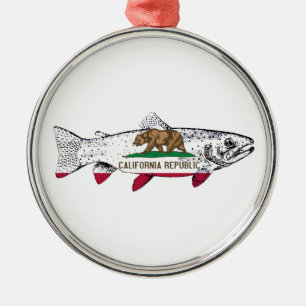Vis California Forel Metalen Ornament