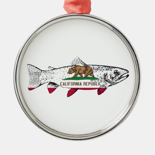 Vis California Forel Metalen Ornament (Voorkant)