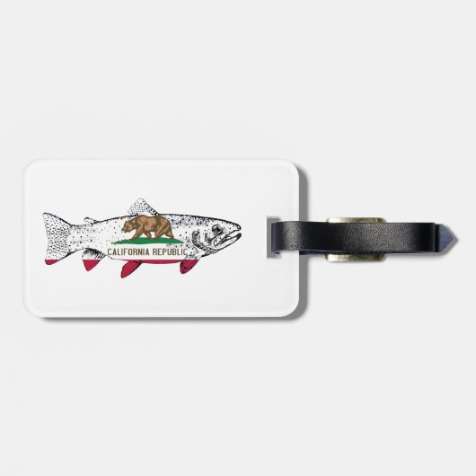 Vis Californische Forel Bagagelabel (Achterkant horizontaal)
