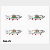 Vis Californische Forel Ovale Sticker (Vel)