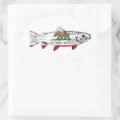 Vis Californische Forel Ovale Sticker (Tas)