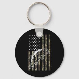 Vis Camo Amerikaanse Vlag B Patriottische Vrouwen Sleutelhanger