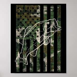 Vis Camo VS Vlag Vis B Patriottische Visser Vader Poster