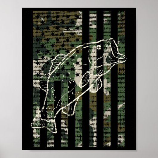 Vis Camo VS Vlag Vis B Patriottische Visser Vader Poster (Voorkant)