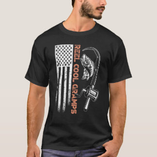 Vis Camouflage Amerikaanse Vlag Vis Haspel cool Gr T-shirt