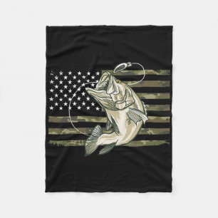 Vis Camouflage Ons Amerikaanse Vlag B Vis Visser Fleece Deken