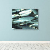 vis canvas afdruk (Insitu (Houten vloer))