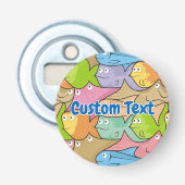 Vis cartoon flesopener button flesopener (Voorkant)