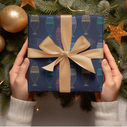 Vis Cartoon Patroon Cadeaupapier