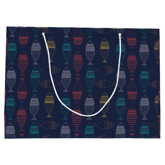 Vis Cartoon Patroon Groot Cadeauzakje (Achterkant)