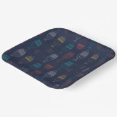 Vis Cartoon Patroon Papieren Bordje (Gebogen)