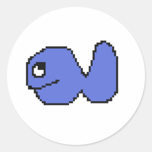vis cartoon ronde sticker
