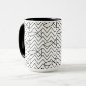 Vis Chevron Streep Geometrisch Patroon Mok (Voorkant links)