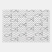 Vis Chevron Stripe Geometric Pattern Inpakpapier Vel (Voorkant)
