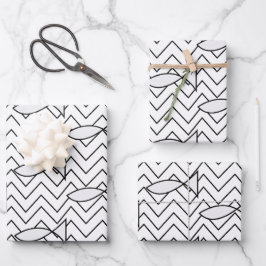 Vis Chevron Stripe Geometric Pattern Inpakpapier Vel
