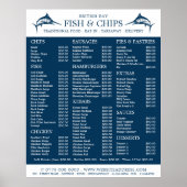 Vis & Chip Shop Restaurant Menu Poster (Voorkant)