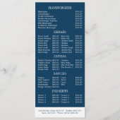 Vis & Chip Shop Restaurant Slimline Menu (Achterkant)