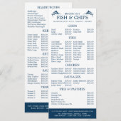 Vis & Chip Shop Restaurant Slimline Menu (Voorkant / Achterkant)