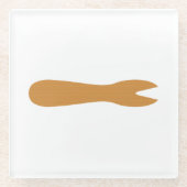 Vis & Chips Shop Wooden Fork Glazen Onderzetter (Voorkant)