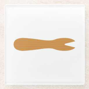 Vis & Chips Shop Wooden Fork Glazen Onderzetter