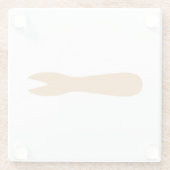 Vis & Chips Shop Wooden Fork Glazen Onderzetter (Achterkant)