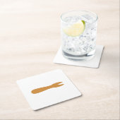 Vis & Chips Shop Wooden Fork Kartonnen Onderzetters (Insitu)